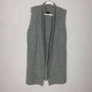 Theory Cashmere Sweater Vest Cardigan Sleeveless Womens Small Grey